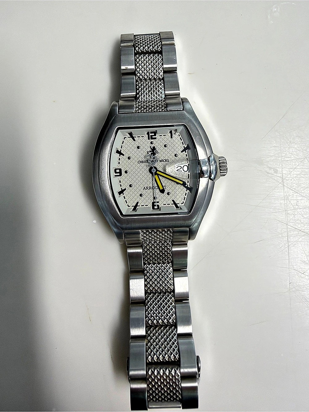 Christopher Wicks Arrogant Silver Tone Watch